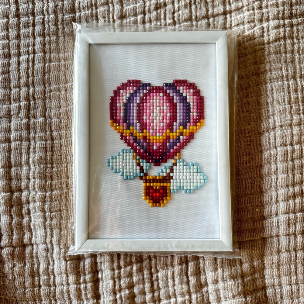 Heart Hot Air Balloon Framed Diamond Art